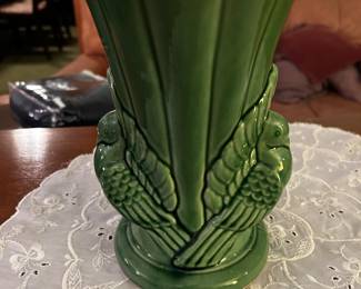 Shawnee Pottery Double Dove Fluted Vase