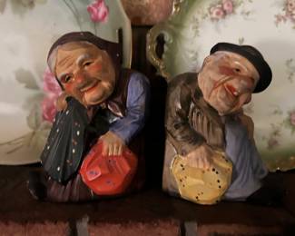 Vintage Old Man and Woman Bookends