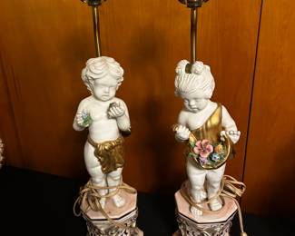 Pair of Capodimonte Style Lamps 