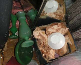 Green bric a brac and china