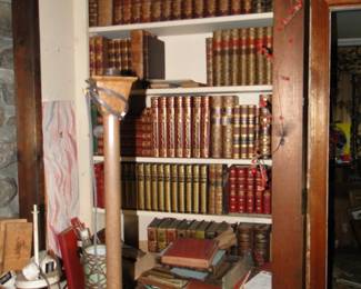 Leather bound antique books and more