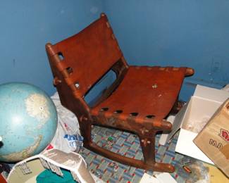 MCM or older suede skin rocking chair