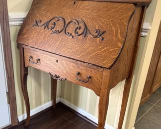 Antique oak secretary