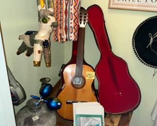 ACOUSTIC GUITAR & CASE by TRIO GUITARS of CALIFORNIA