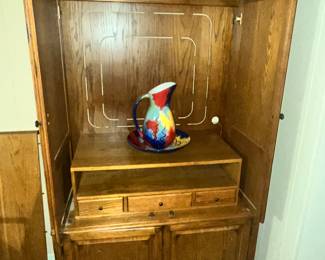 OAK ARMOIRE w/ POCKET DOORS