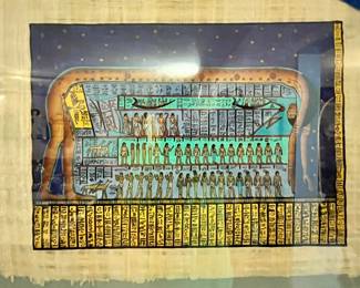 EGYPTIAN PAPYRUS PAINTING OF THE GODDESS "NUT"