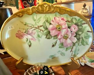 HAND PAIINTED PLATTER MARKED "GOA FRANCE"