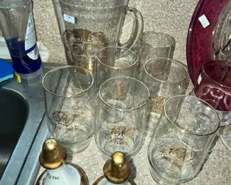 50TH ANNIVERSARY PITCHER & GLASSES