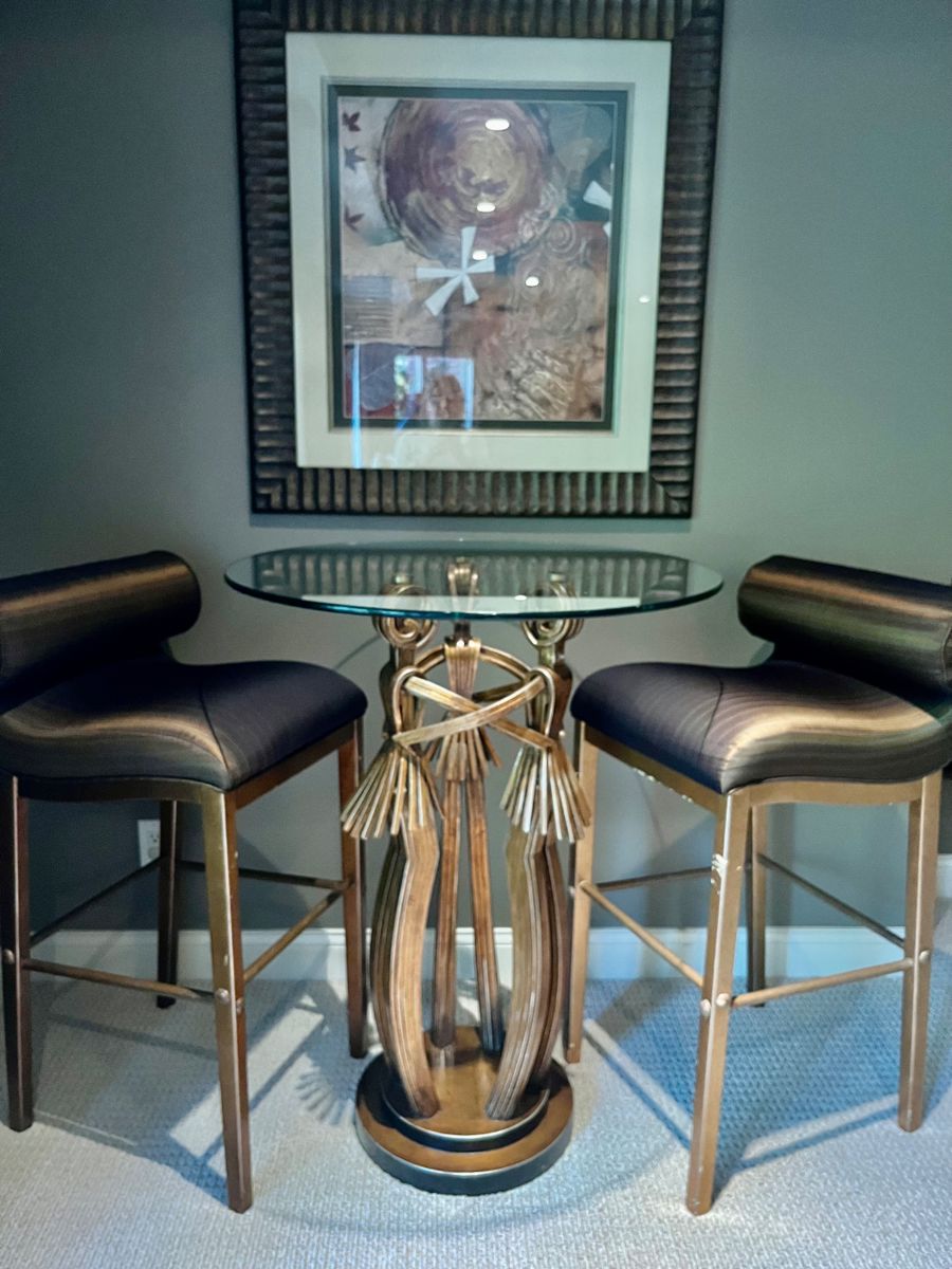 Bistro Table with 2 bar top Chairs