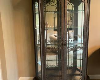 Beautiful Lighted Metal and Glass Display Cabinet