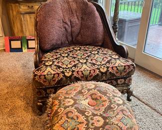 Upholstered Chair & Ottoman