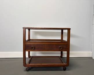 Rolling Walnut Tea/Bar Cart