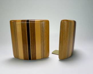 Wood Inlay Bookends