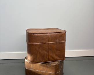 Brown Vinyl Ottomans