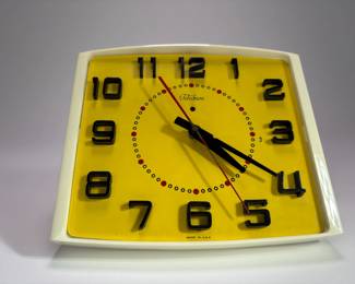 Yellow Telechron Elecetric Clock