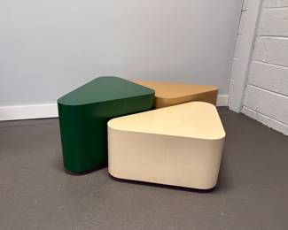 Triangular Rolling Side Tables (3)