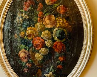 second large oval original floral painting (OLD)