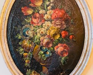 large oval original floral paintings  (OLD)