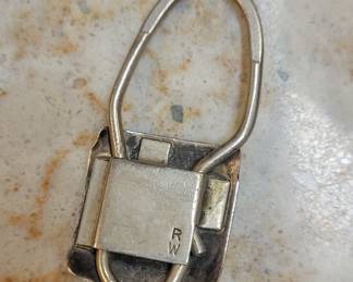 Navajo silver and malachite keyring