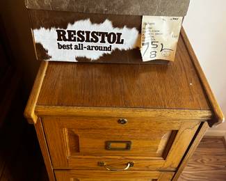 Wood oak file cabinet 