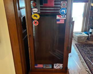 6 gun wood locking gun case