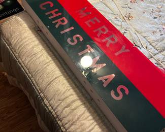 Lighted Merry Christmas sign.  Seasons greetings!