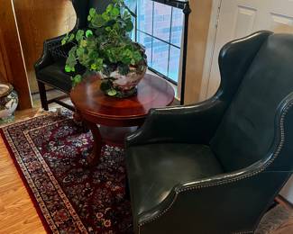 Green leather chair