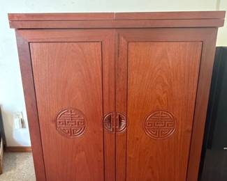 6 RosewoodExpandingTopBarStorageCabinetGlasses