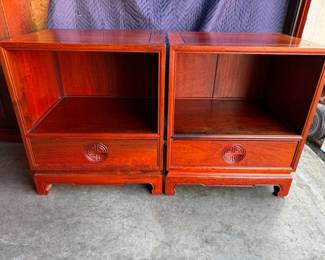 257 2RosewoodOneDrawerOneShelfNightstands