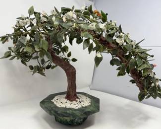 293 VeryLargeJadeandCoralBonsaiTreeinJadeBase
