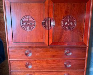 248 4Drawer2DoorRosewoodArmoire