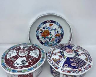 146 AsianDesignServingTureensandBowl