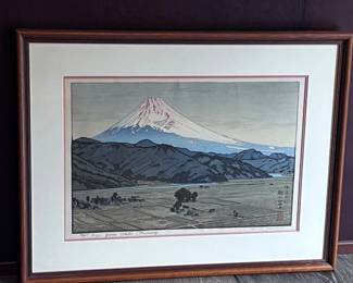 156 MtFujifromOhitoMorningWoodblockPrintSignedbyToshiYoshida