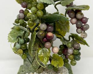 51 JadeandMarbleGrapesLeavesStatue