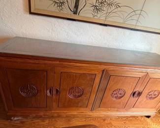 3 RosewoodGlassTop4DoorBuffetorSofaTable