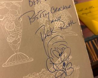 Cookbook Signed by Dick Ruhl 