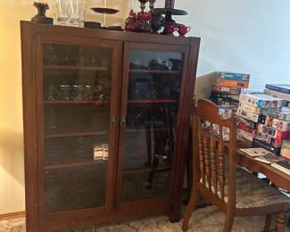 Antique glass front cabinet