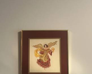 Lots of needlepoint angels 