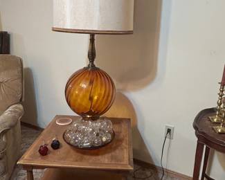 MCM table and large lamp