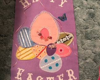 Vintage Jand made felt holiday banner flags 