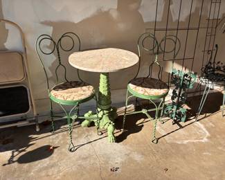 Ice cream parlor table and chairs