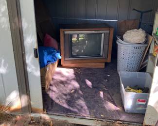 Vintage swivel TV console