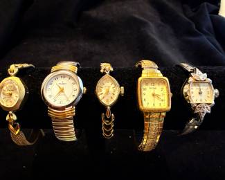Ladies Watches: Pulsar, Waltham, Carvelle, Peugeot, & Laurel