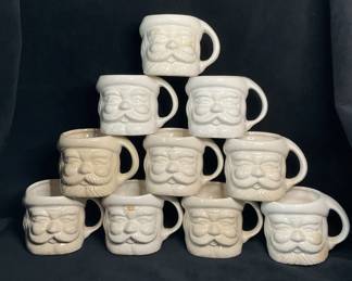 Ten Vintage Santa Mugs