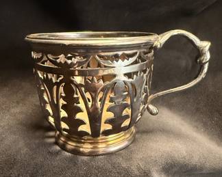 Antique Fraget Warsaw Silver-plate Tea Cup