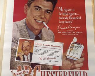 Ronald Regan Chesterfield Repro 1948 Cigarette Poster