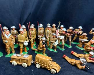 Barclay, Manoil Vintage 1930s WWI Army Die Cast Toy Soldiers & More