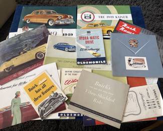 1949 Studebaker, Kaiser, Hudson, Olds, Buick, & Cadillac, Car Brochures