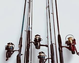 Three Shakespeare Pro Am Spinning Reel/Rods & Mantis Reel/Rod