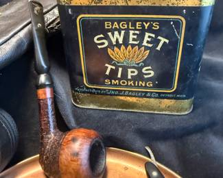 Thayer Danish Estate Pipe, Bailey Sweet Tips Tin, Portugal Copper Tray & More